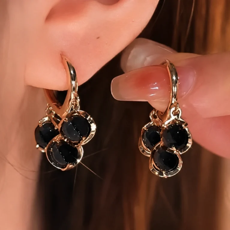 Black Stone Earrings