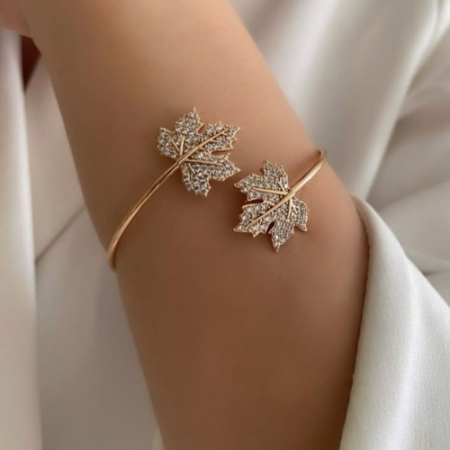 Golden Leaf Charm Bracelet